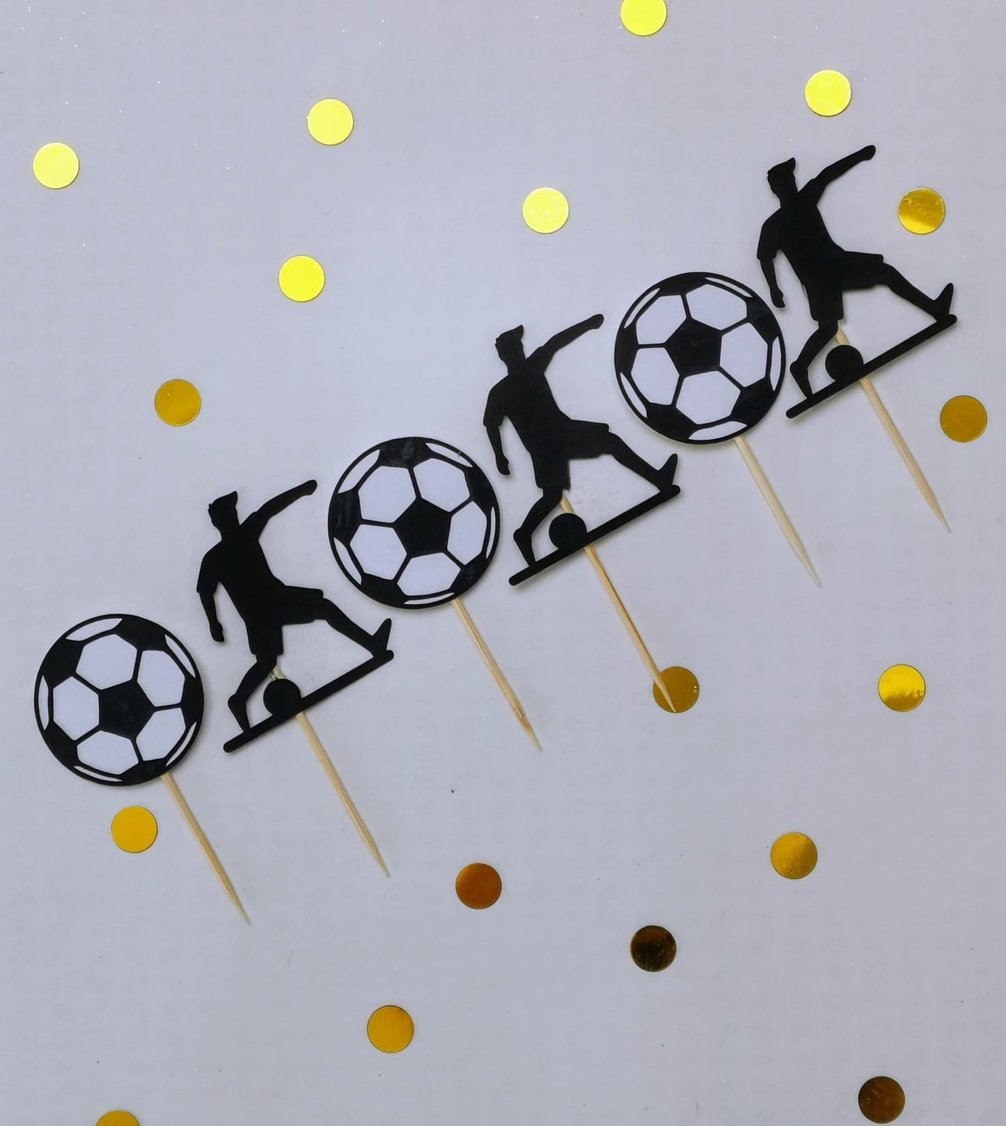 Dynamisches Fußballspieler Cake Topper-Set – Perfekt für Sportfan-Geburtstage