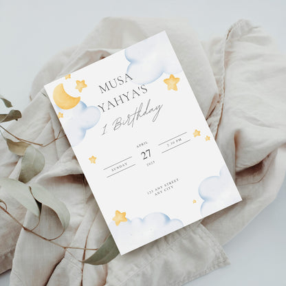 Einladungskarte Geburtstag – Twinkle Twinkle Little Star Design