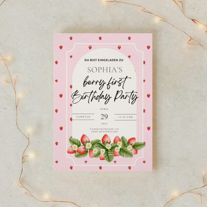 Einladungskarte Geburtstag Berry first Birthday