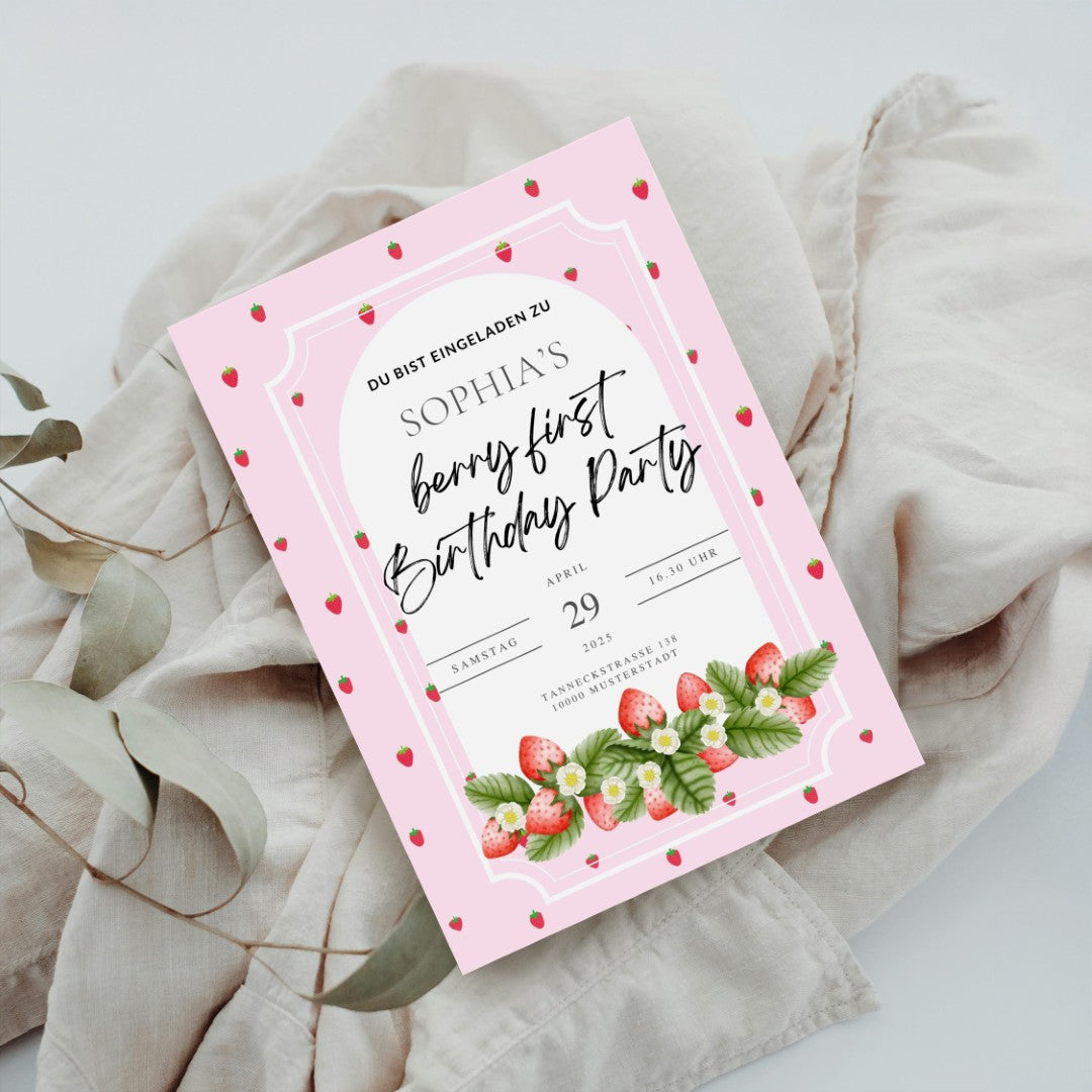 Einladungskarte Geburtstag Berry first Birthday