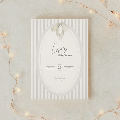 Einladungskarte Baby Shower – neutrales Design