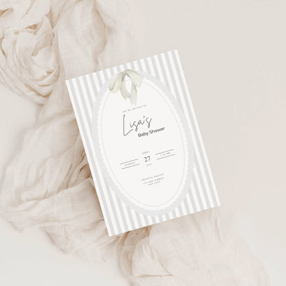 Einladungskarte Baby Shower – neutrales Design