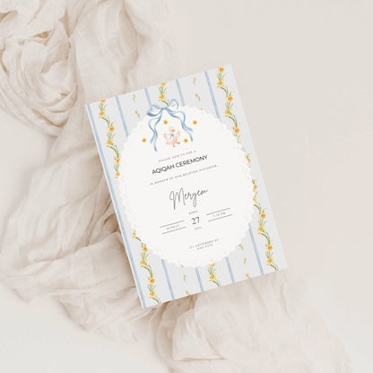 Einladungskarte Aqiqah – zartes Gänse-Design & individuell anpassbar