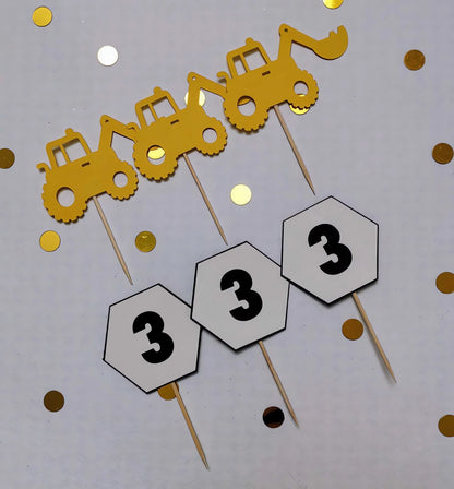 Bauarbeiter-Thema Cake Topper Set Decozee