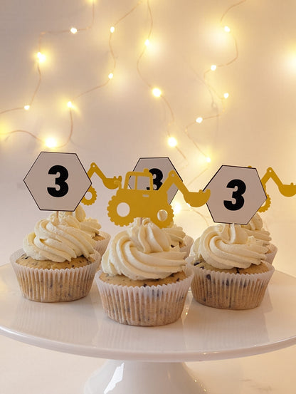 Bauarbeiter-Thema Cake Topper Set Decozee