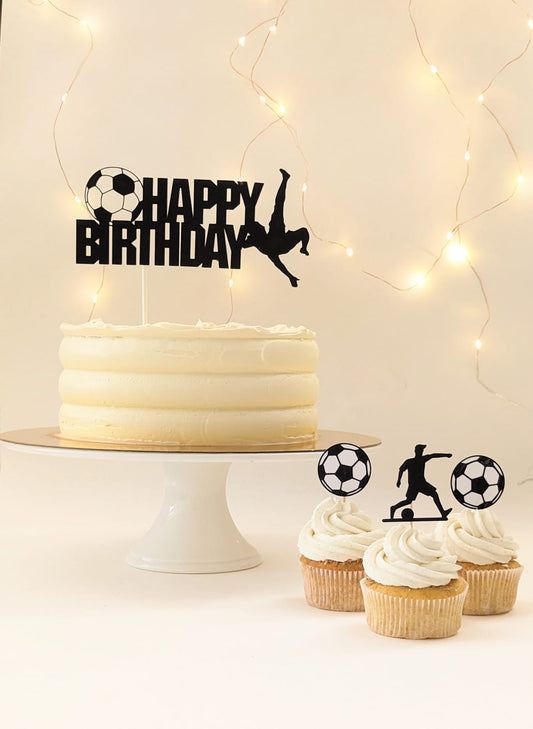 Dynamisches Fußballspieler Cake Topper-Set – Perfekt für Sportfan-Geburtstage