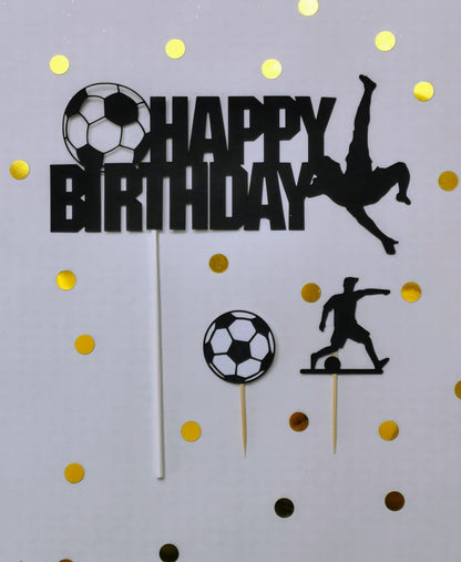 Dynamisches Fußballspieler Cake Topper-Set – Perfekt für Sportfan-Geburtstage