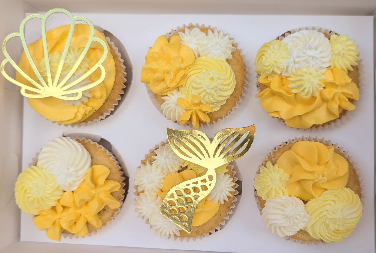 Unterwasser Cupcake-Topper – Muschel & Meerjungfrau für maritime Deko