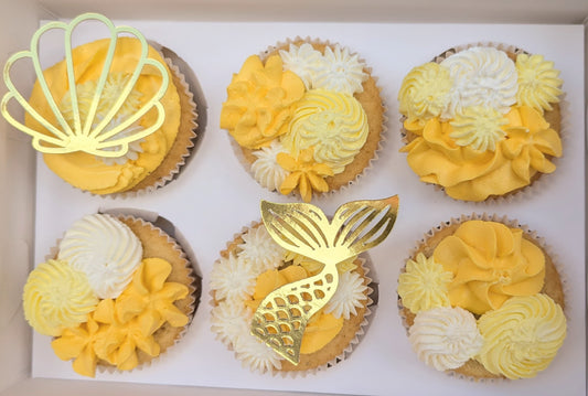 Unterwasser Cupcake-Topper – Muschel & Meerjungfrau für maritime Deko