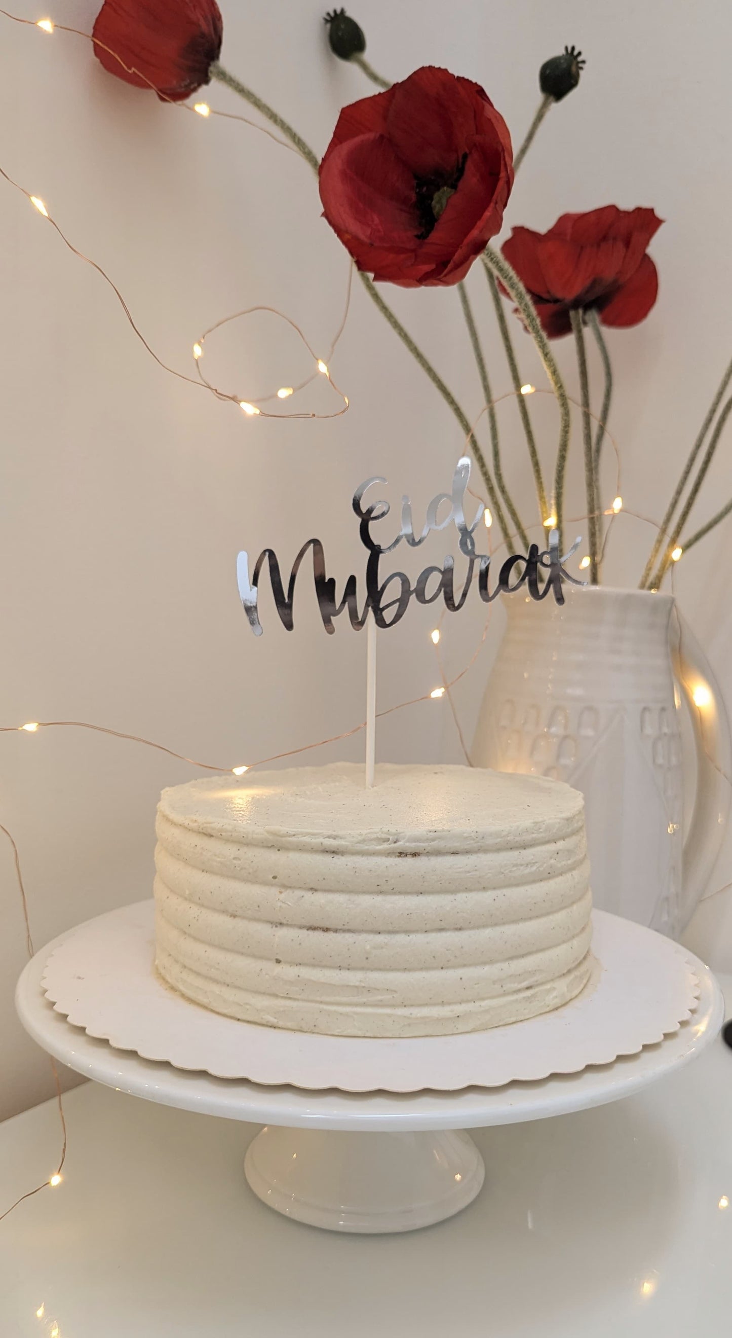 Eid Mubarak Tortendeko – Eleganter Cake Topper mit Halbmond & Laterne