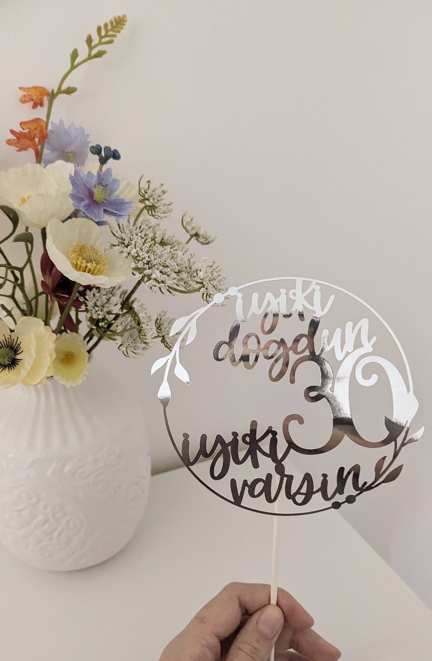 İyiki Doğdun Cake Topper – Türkische Tortendeko mit Wunschzahl